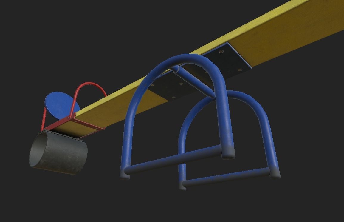 Playground Swing 2 Low-poly 3D model_3