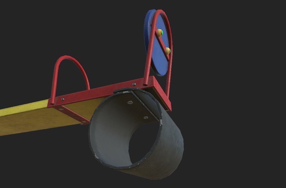 Playground Swing 2 Low-poly 3D model_6