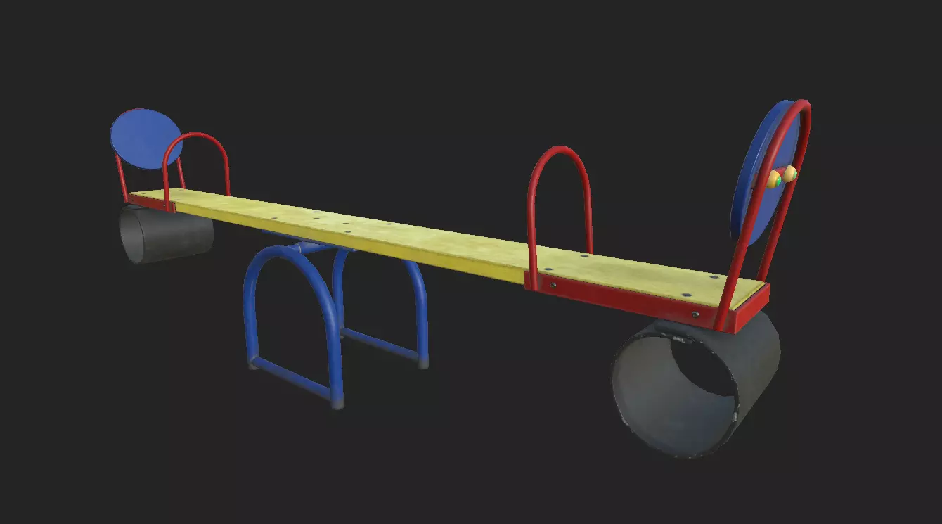 Playground Swing 2 Low-poly 3D model_0