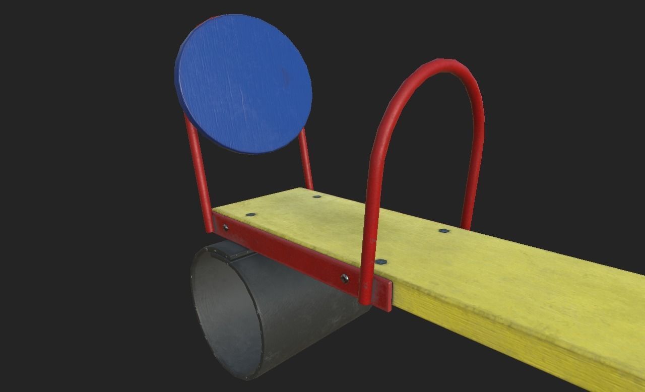 Playground Swing 2 Low-poly 3D model_2