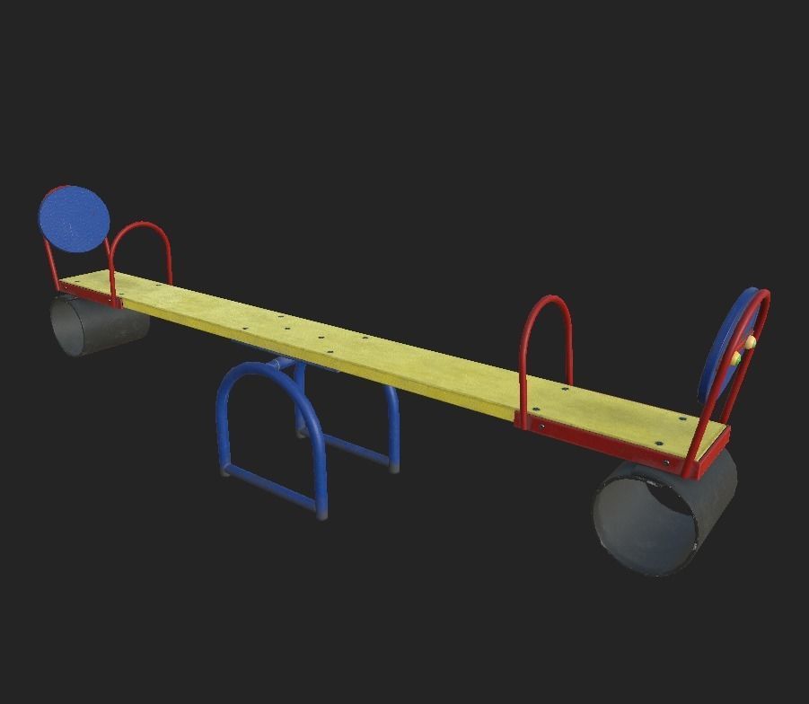 Playground Swing 2 Low-poly 3D model_9