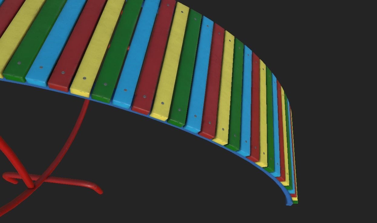 Playground Climbing Frame Low-poly 3D model_5