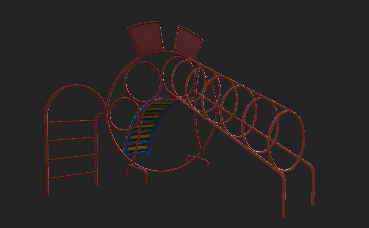 Playground Climbing Frame Low-poly 3D model_2
