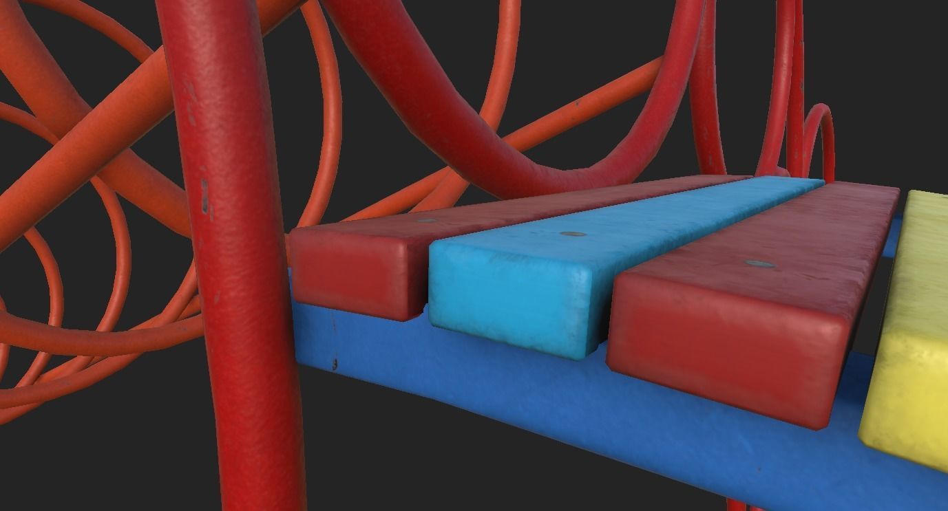 Playground Climbing Frame Low-poly 3D model_7