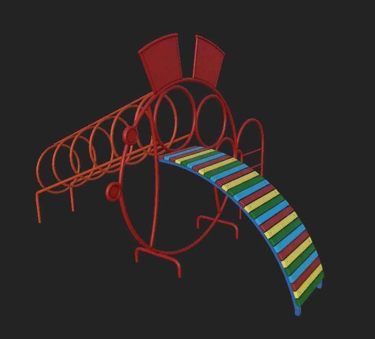 Playground Climbing Frame Low-poly 3D model_9