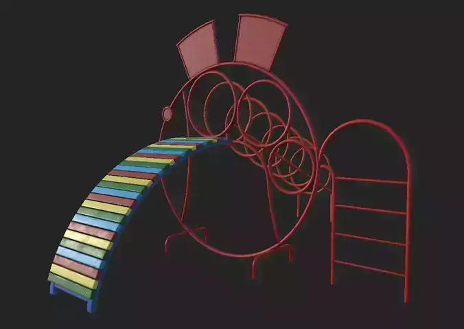 Playground Climbing Frame Low-poly 3D model