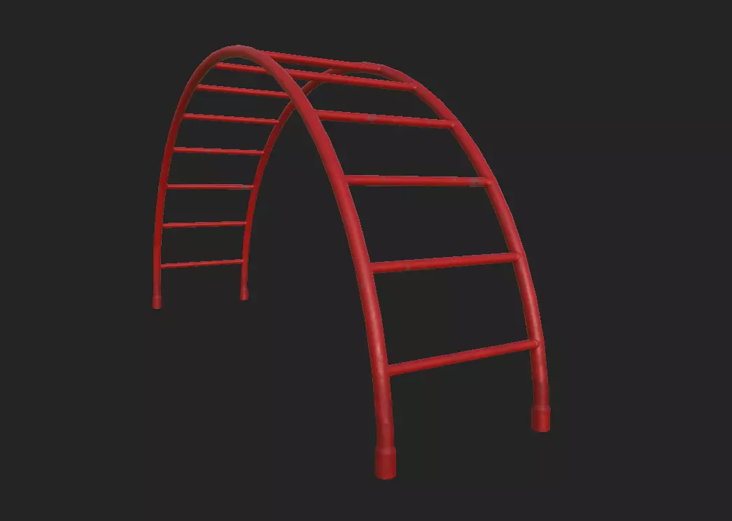 Playground Set 2 arch Low-poly 3D model_0