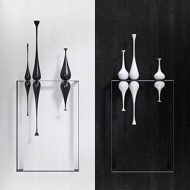 Collection of loft modern sculptures 3D model_2