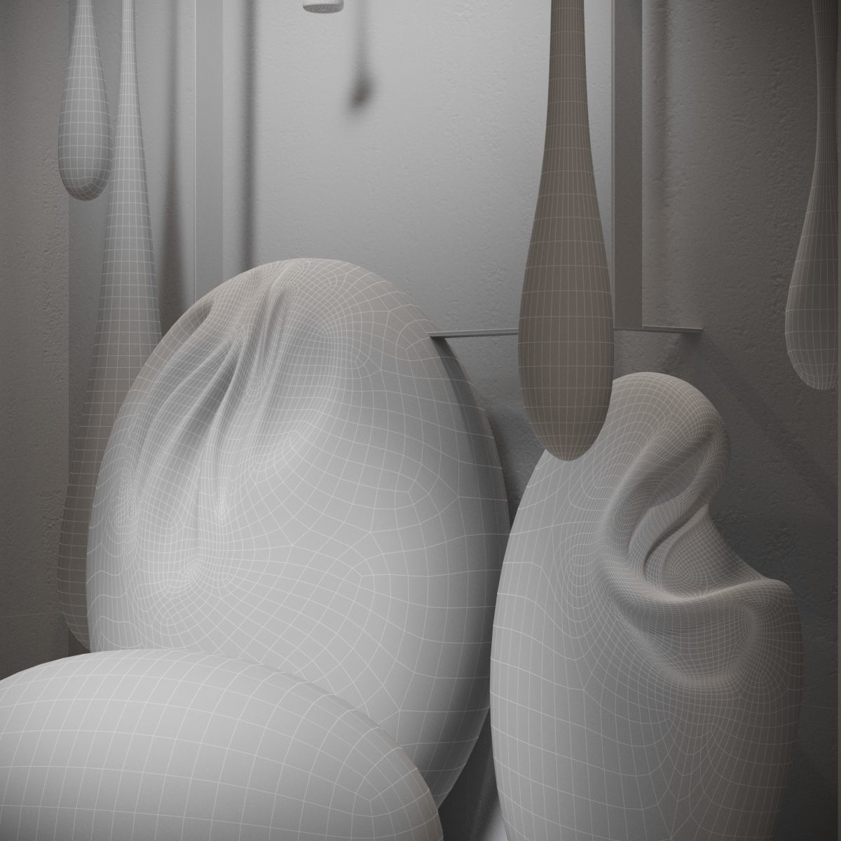 Collection of loft modern sculptures 3D model_14
