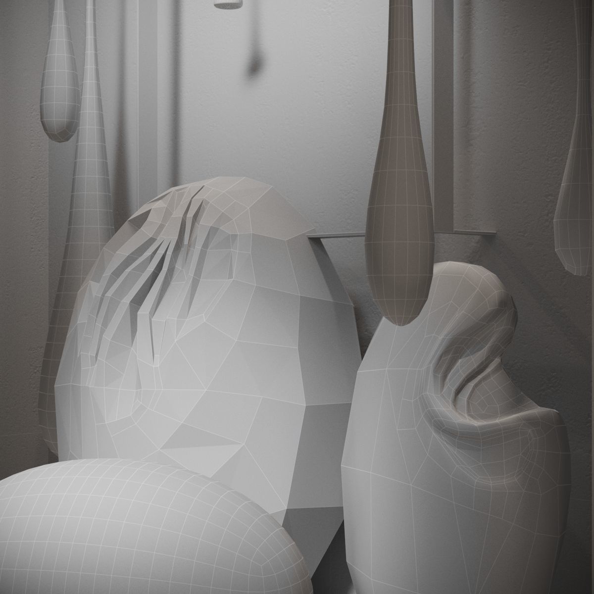 Collection of loft modern sculptures 3D model_15