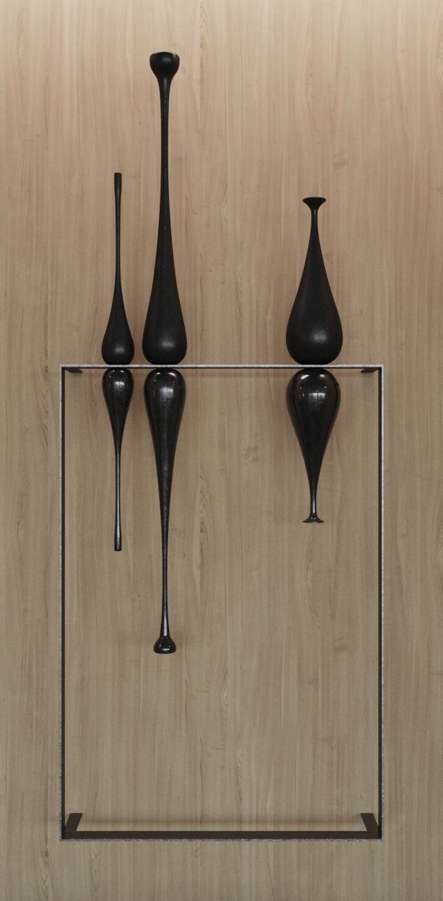 Collection of loft modern sculptures 3D model_5