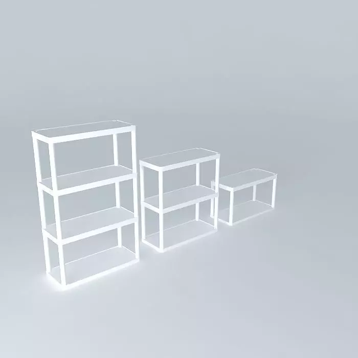 Plastic shelves without holes 3 pack Free 3D model_0