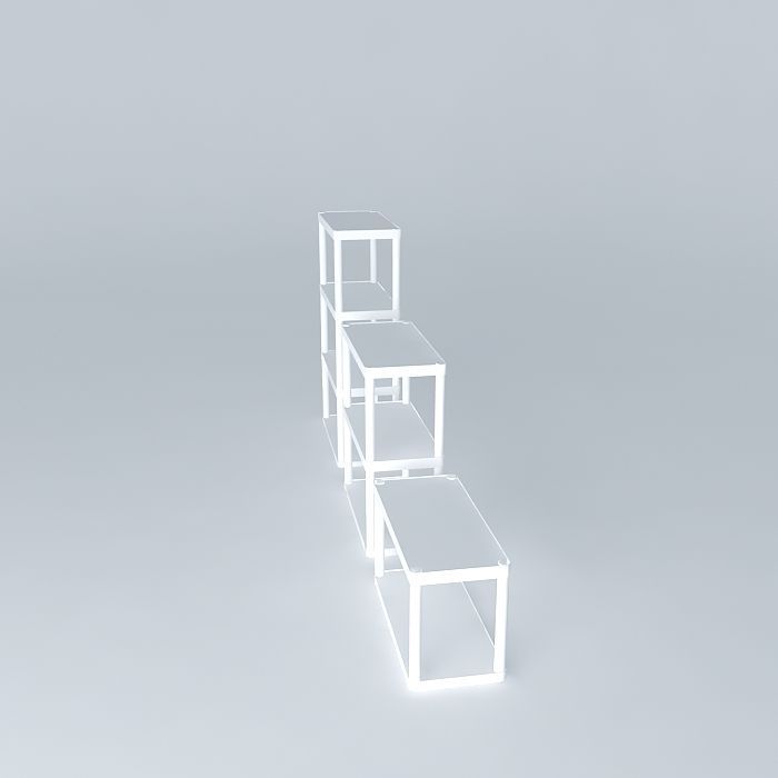 Plastic shelves without holes 3 pack Free 3D model_2