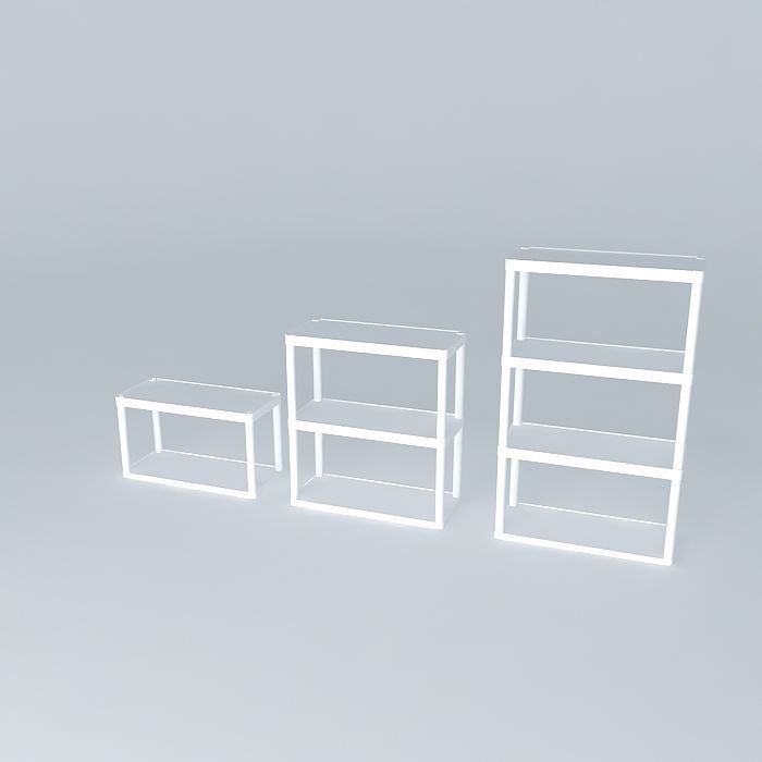 Plastic shelves without holes 3 pack Free 3D model_1