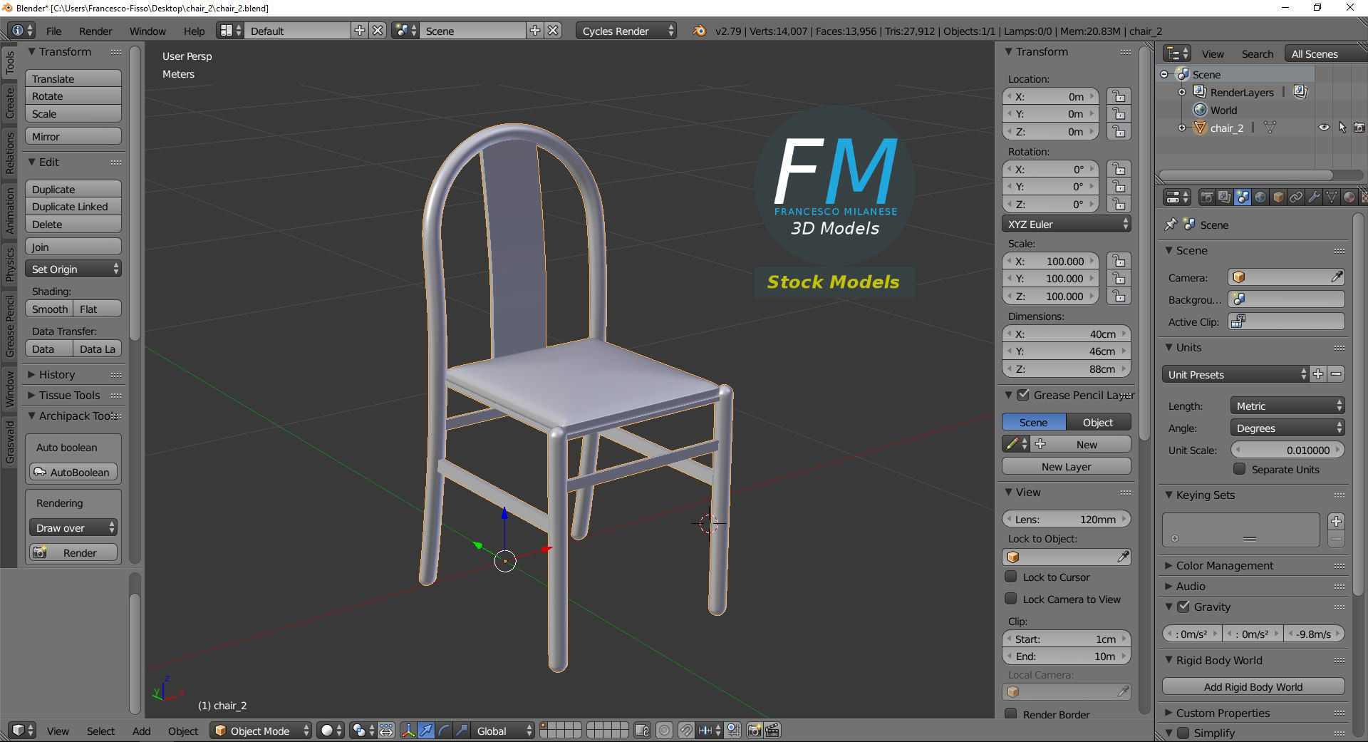 Chair 2 3D model_9