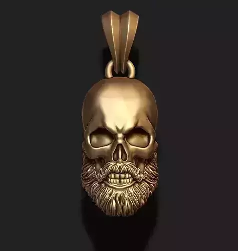 Bearded skull pendant