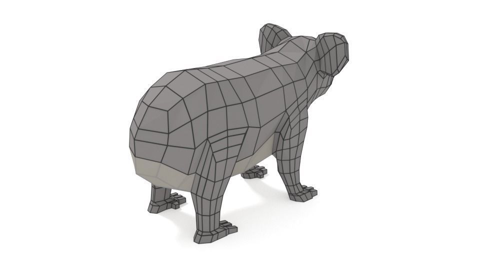 Low Poly Cartoon Koala Low-poly 3D model_12