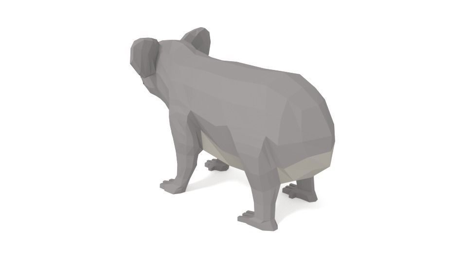 Low Poly Cartoon Koala Low-poly 3D model_6