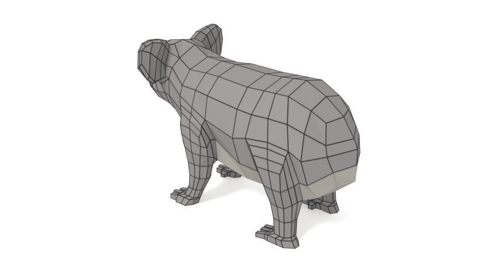 Low Poly Cartoon Koala Low-poly 3D model_14