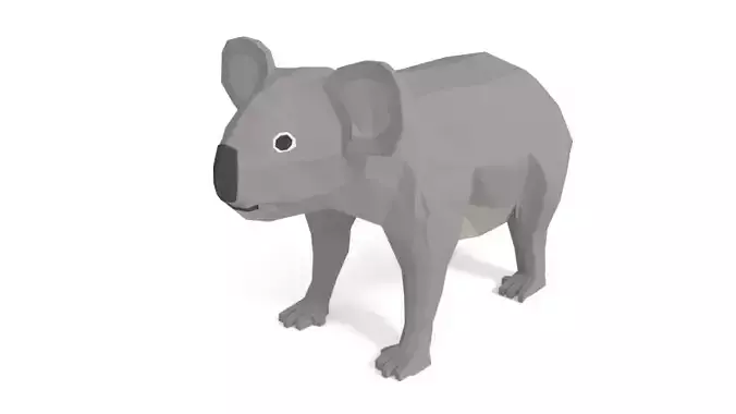 Low Poly Cartoon Koala Low-poly 3D model