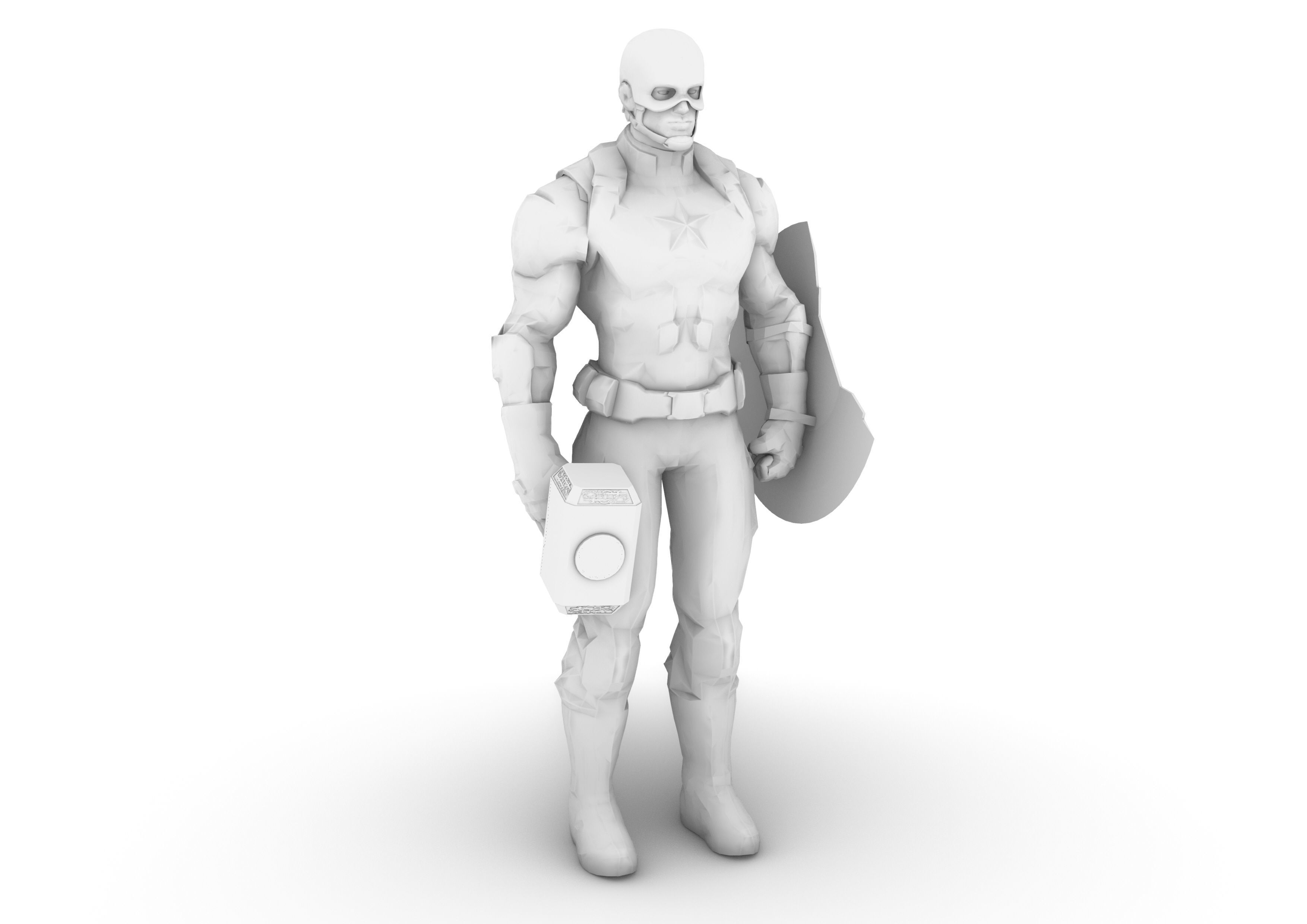 Captain America Low-poly 3D model_14