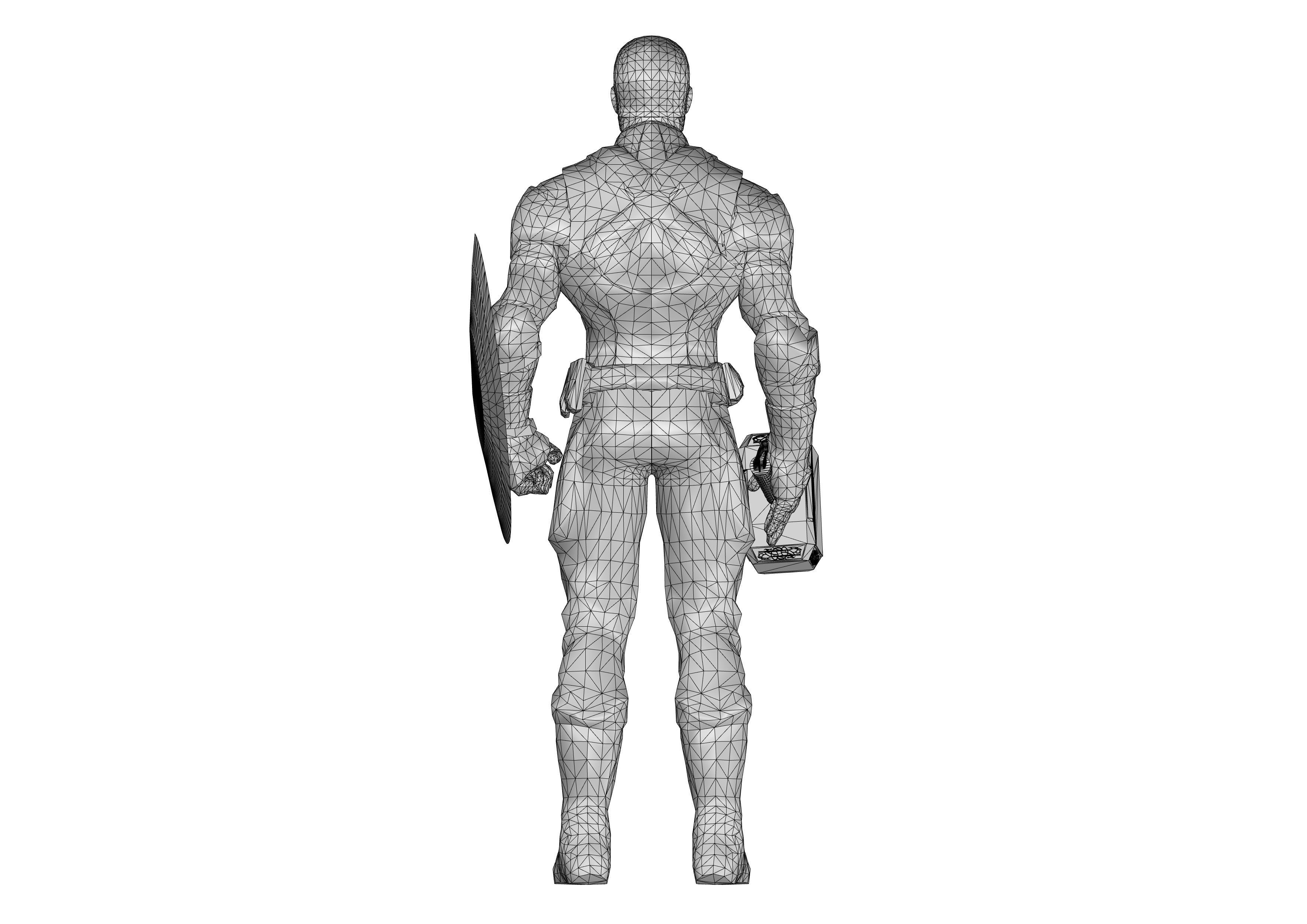 Captain America Low-poly 3D model_12