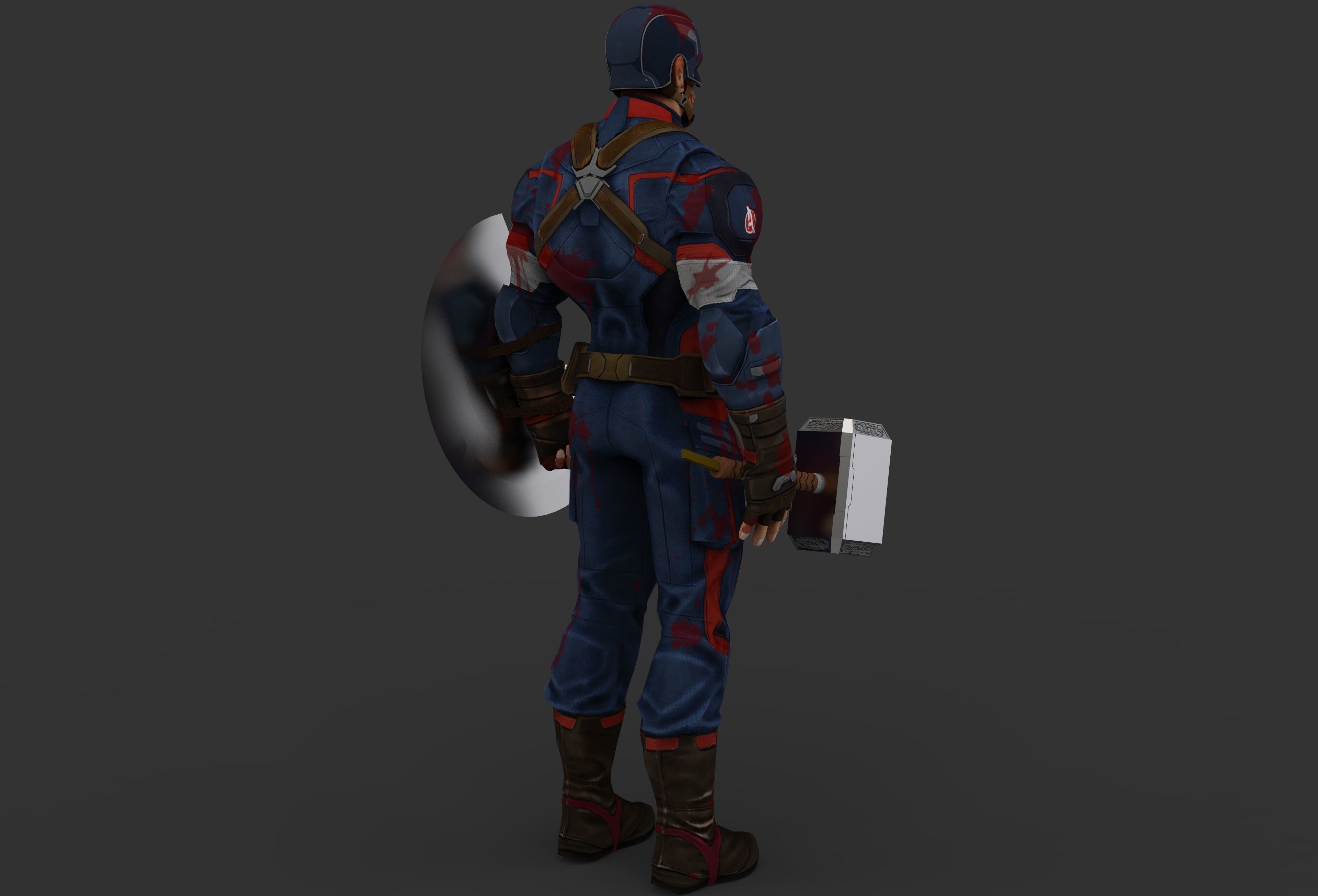 Captain America Low-poly 3D model_5