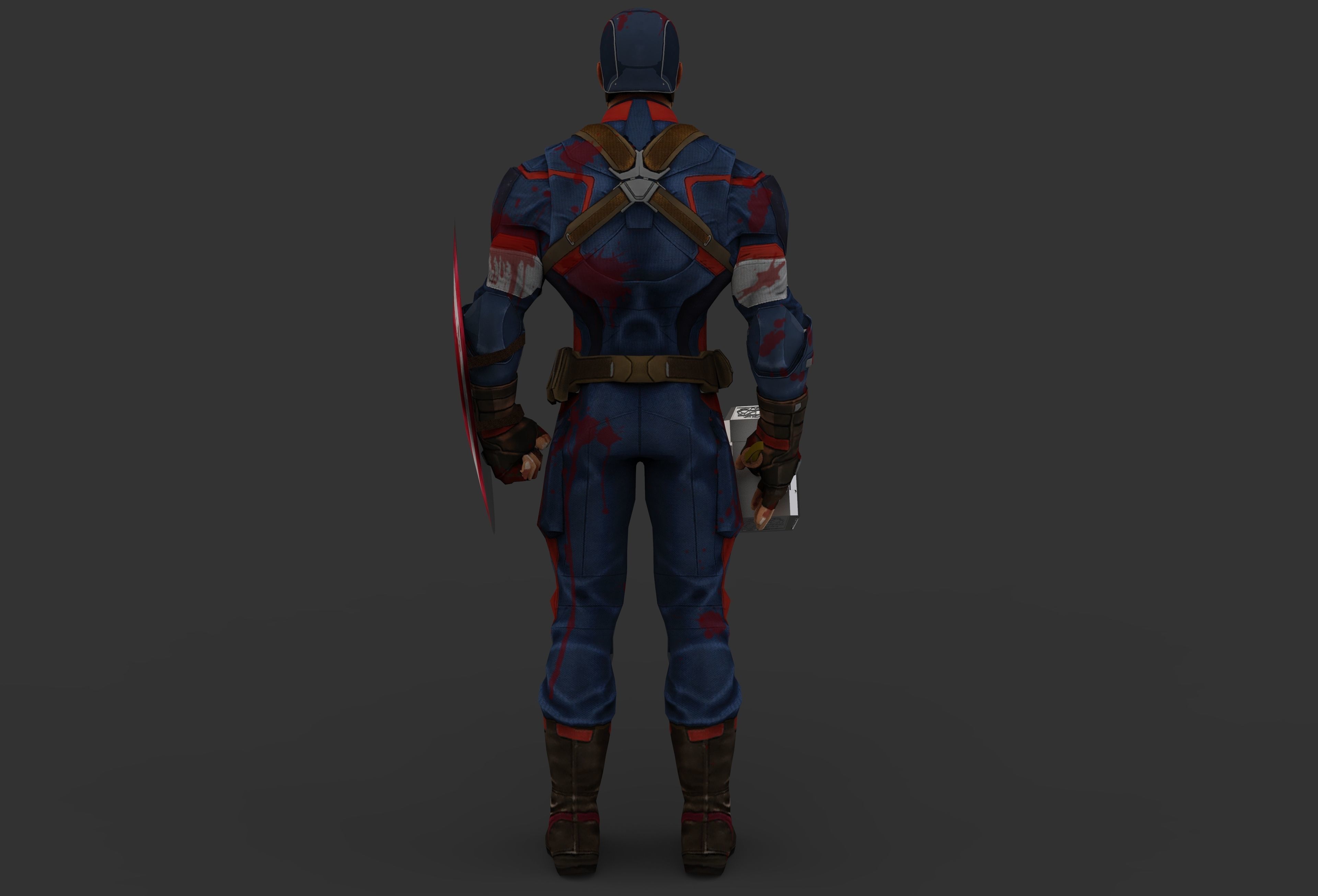 Captain America Low-poly 3D model_4