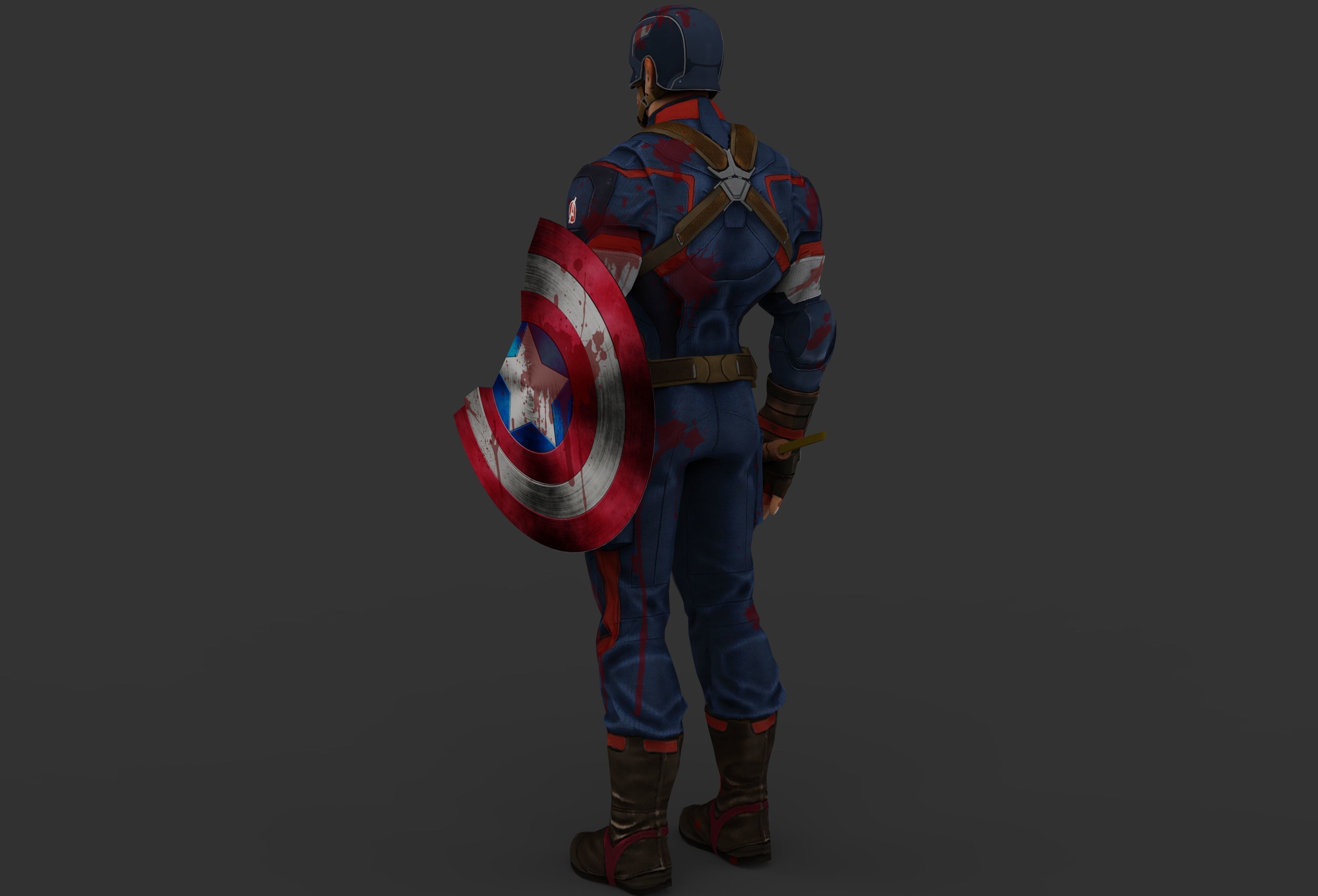 Captain America Low-poly 3D model_3