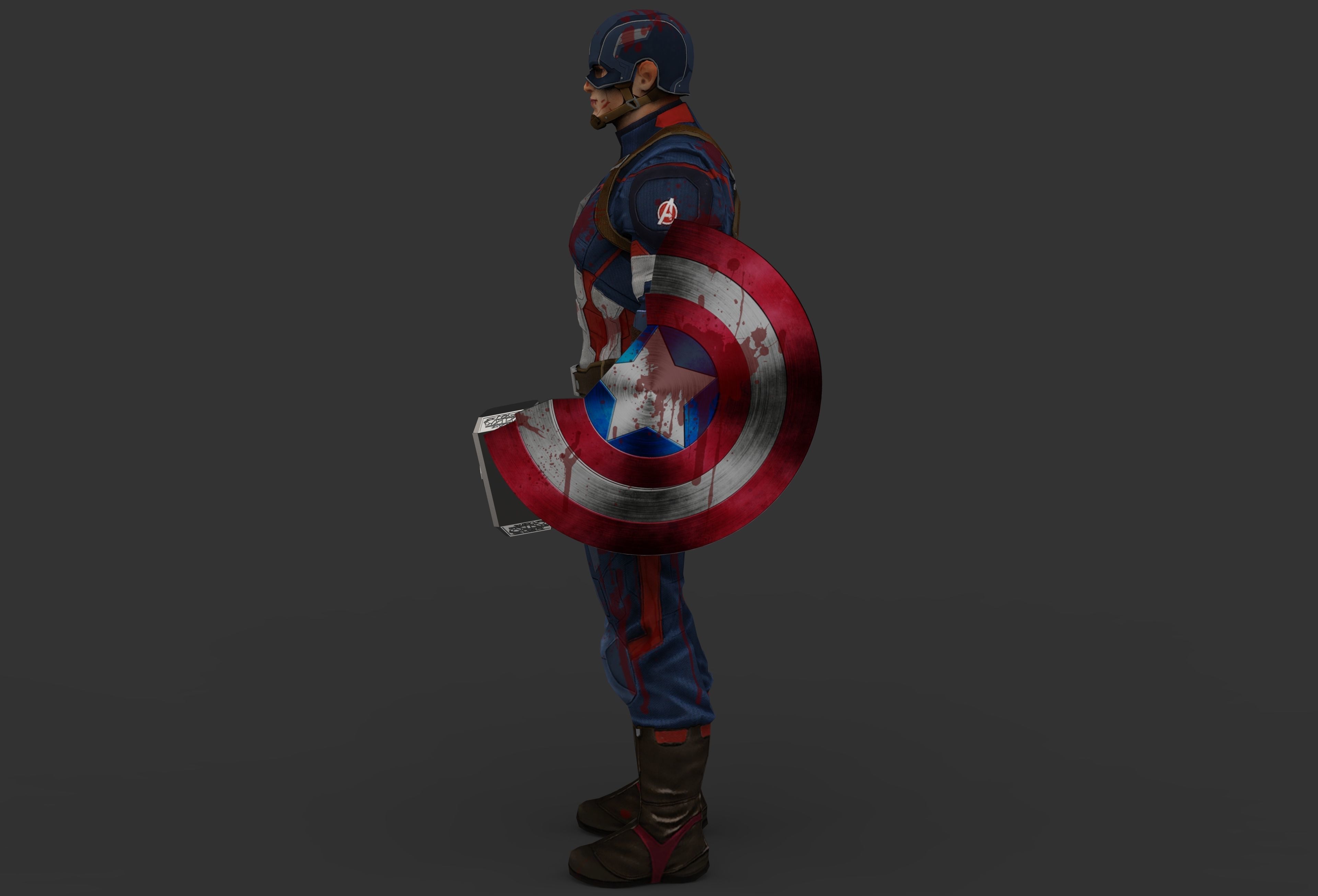 Captain America Low-poly 3D model_2