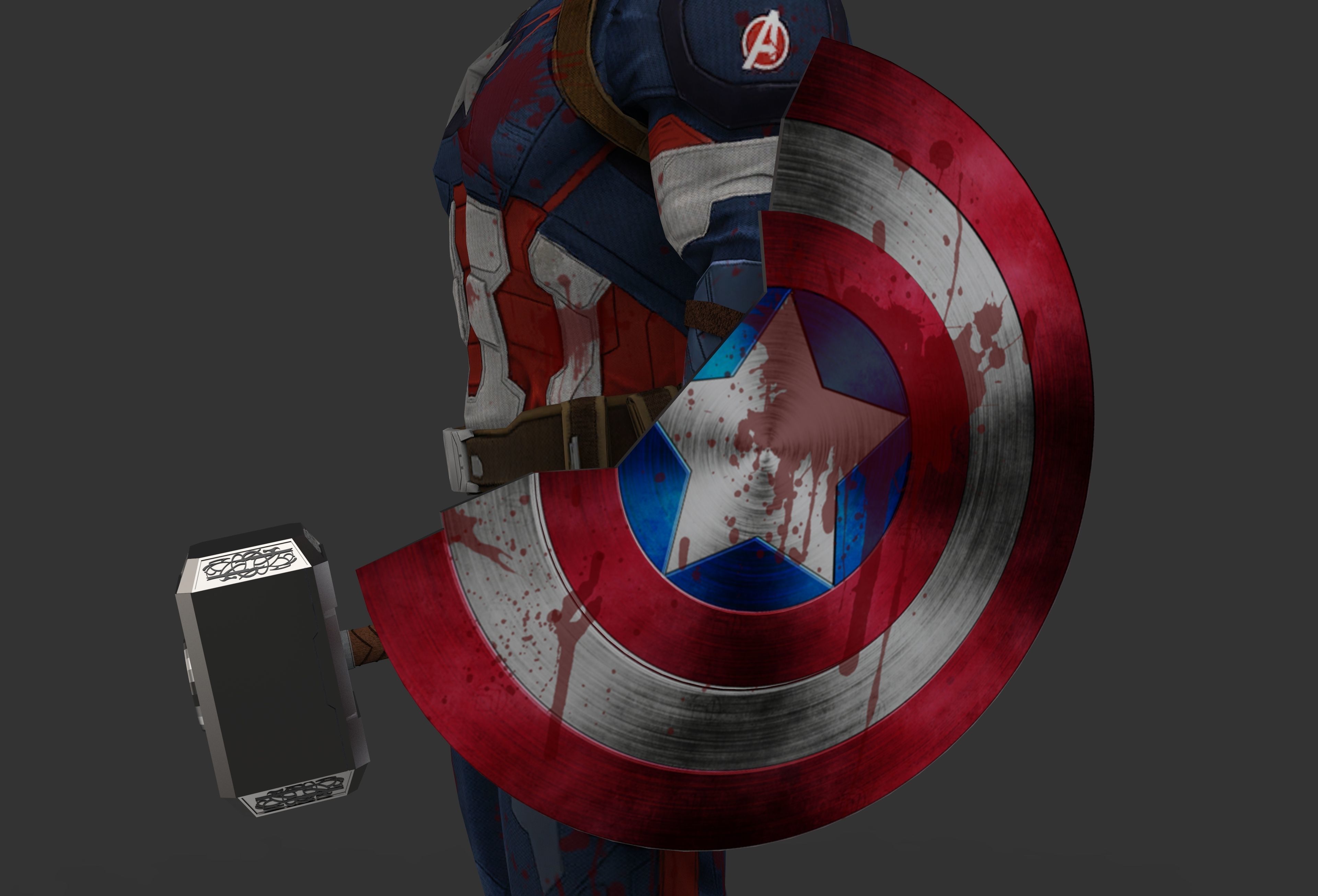 Captain America Low-poly 3D model_9