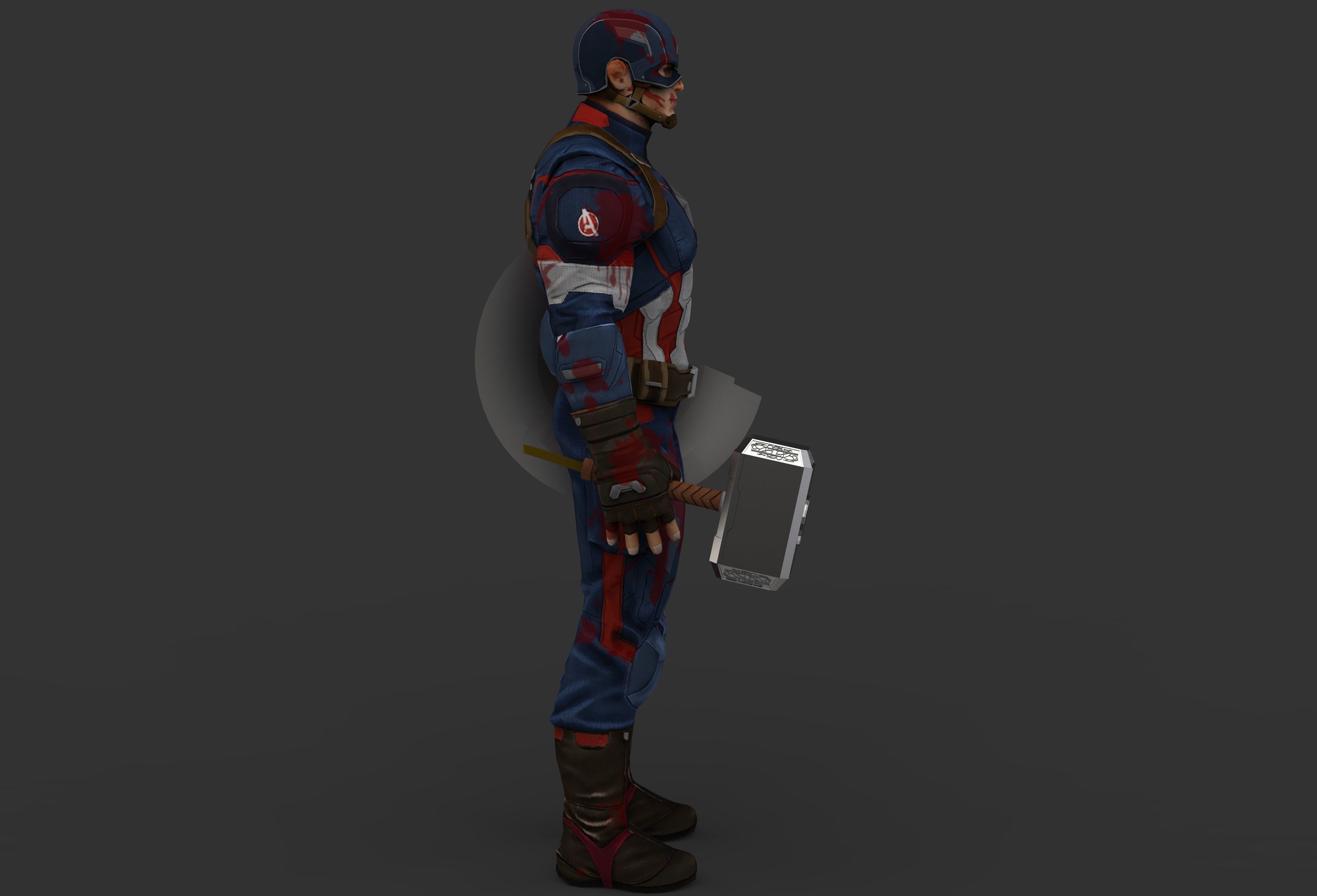 Captain America Low-poly 3D model_6