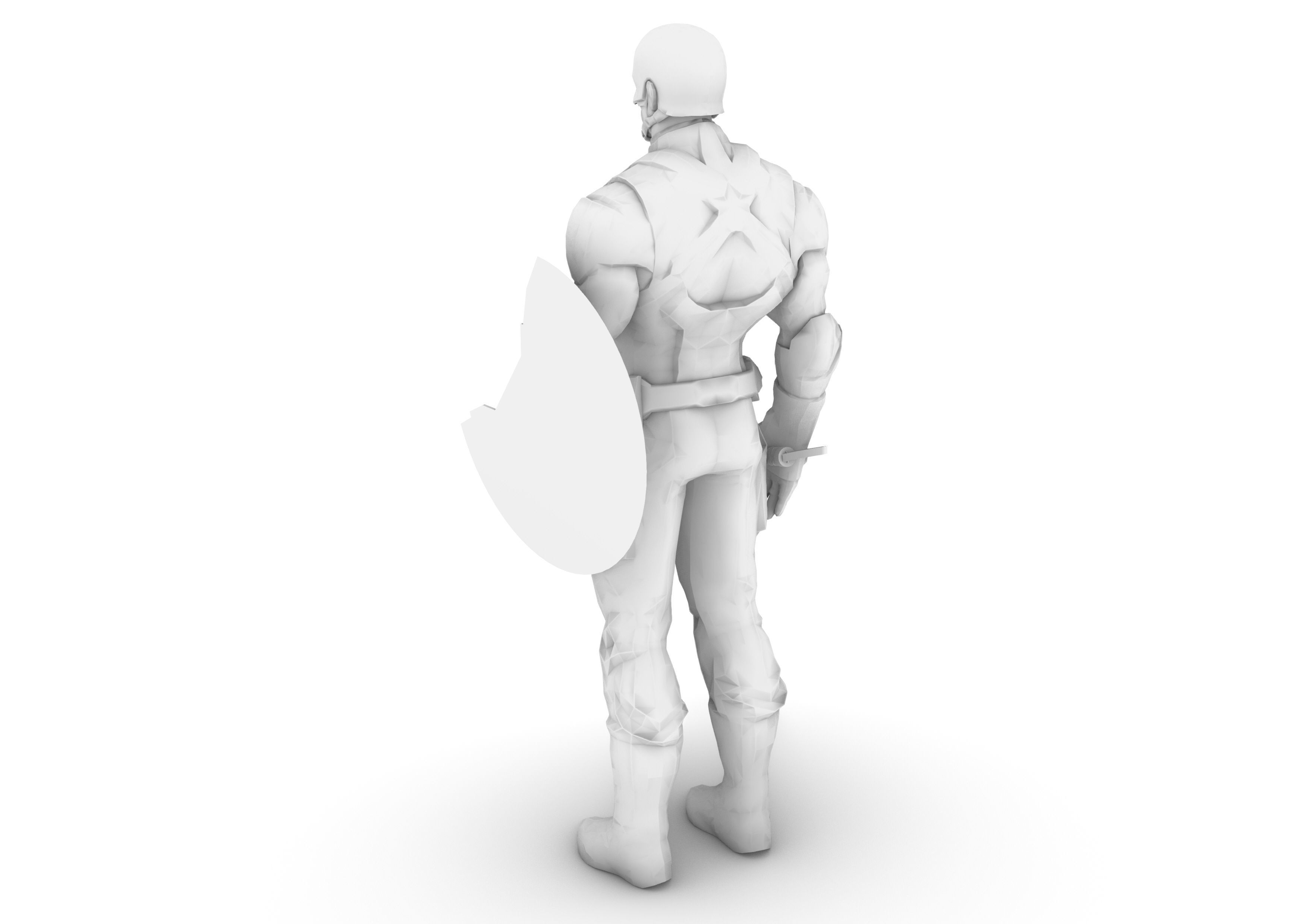 Captain America Low-poly 3D model_15