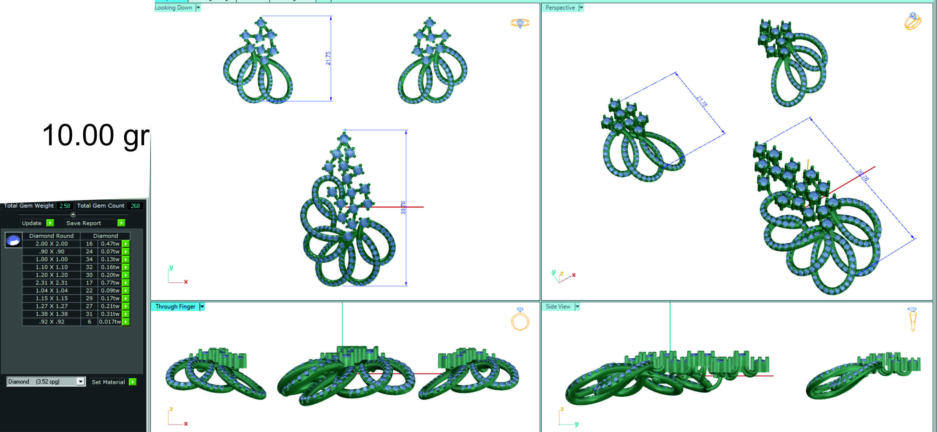 Women pendant earrings 3dm stl render detail 3D print model 3D print model_2