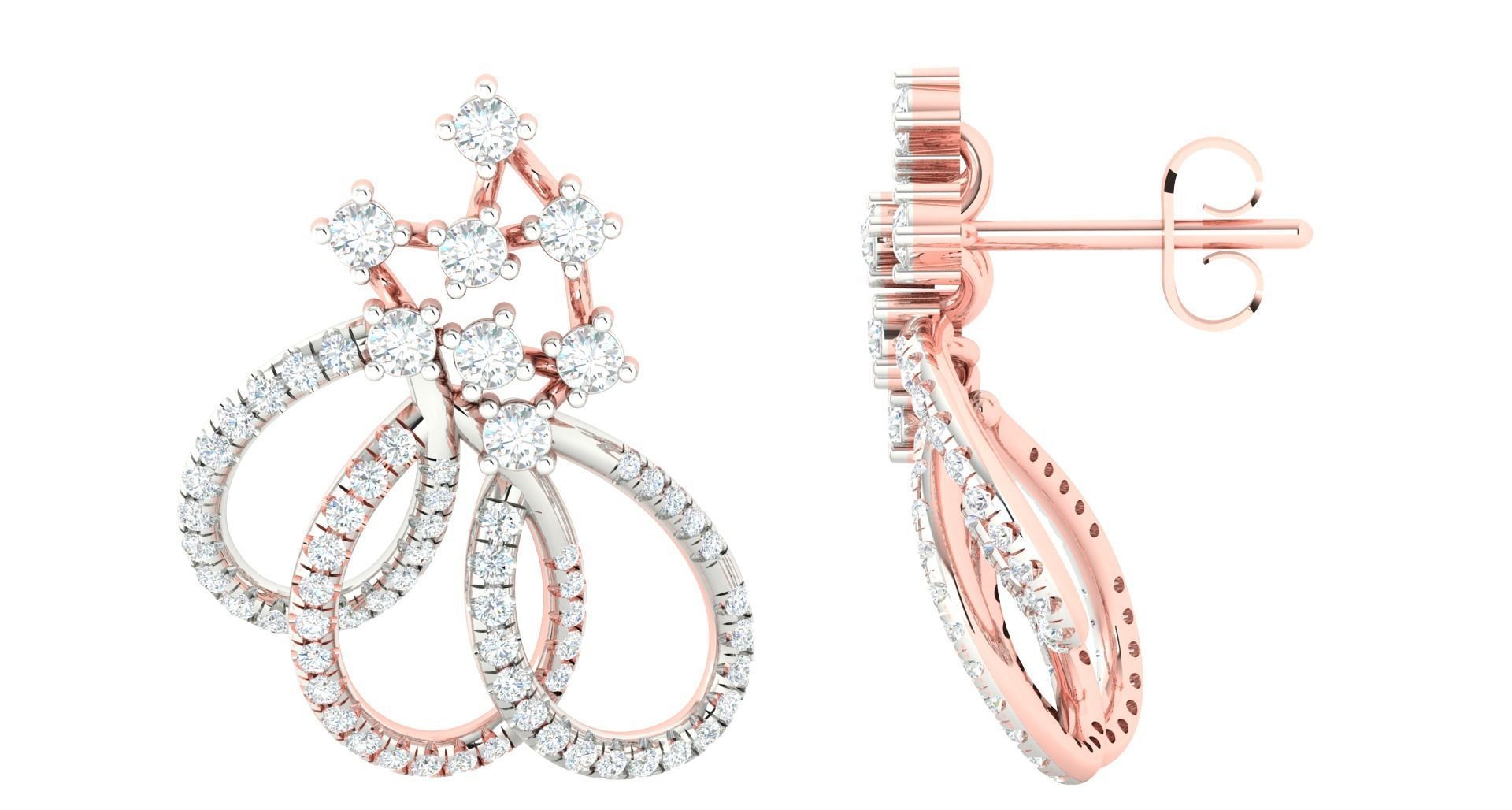 Women pendant earrings 3dm stl render detail 3D print model 3D print model_1