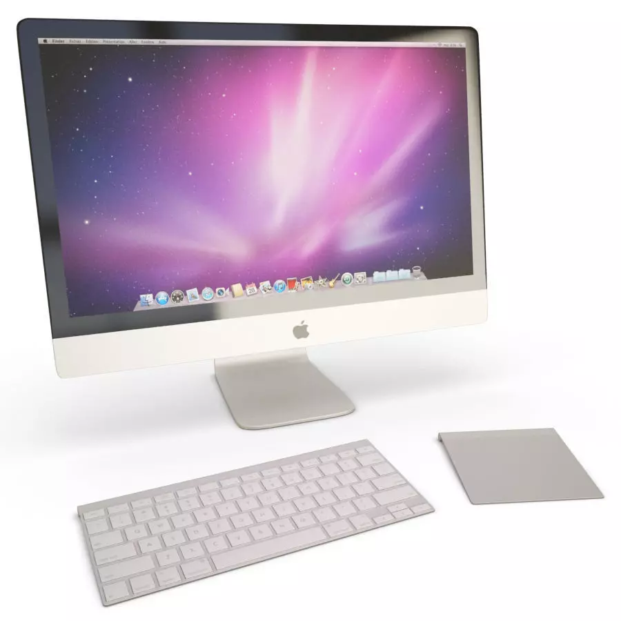 Computer and Screen Imac Apple 3D model_0
