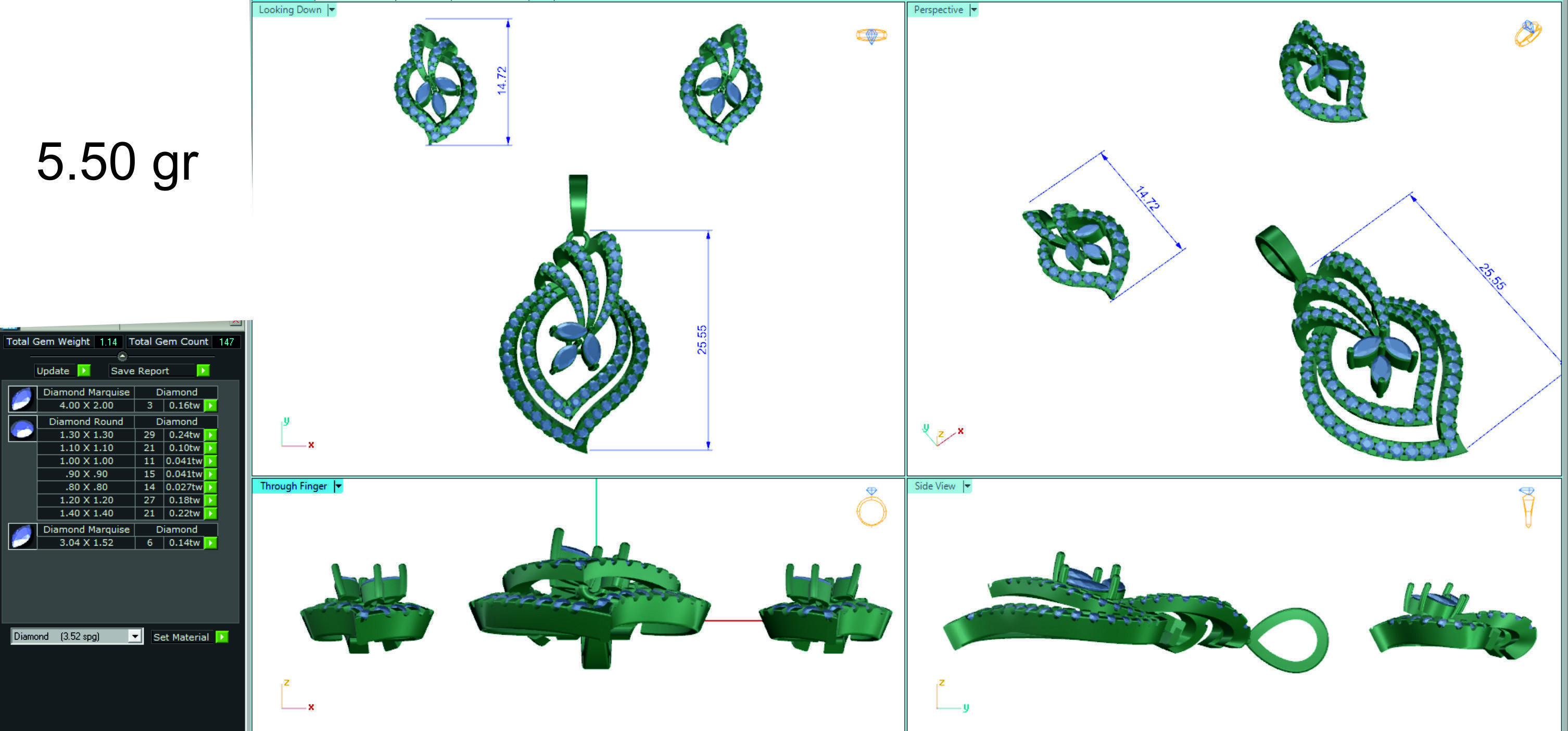 Women pendant earrings 3dm stl render detail 3D print model 3D print model_2