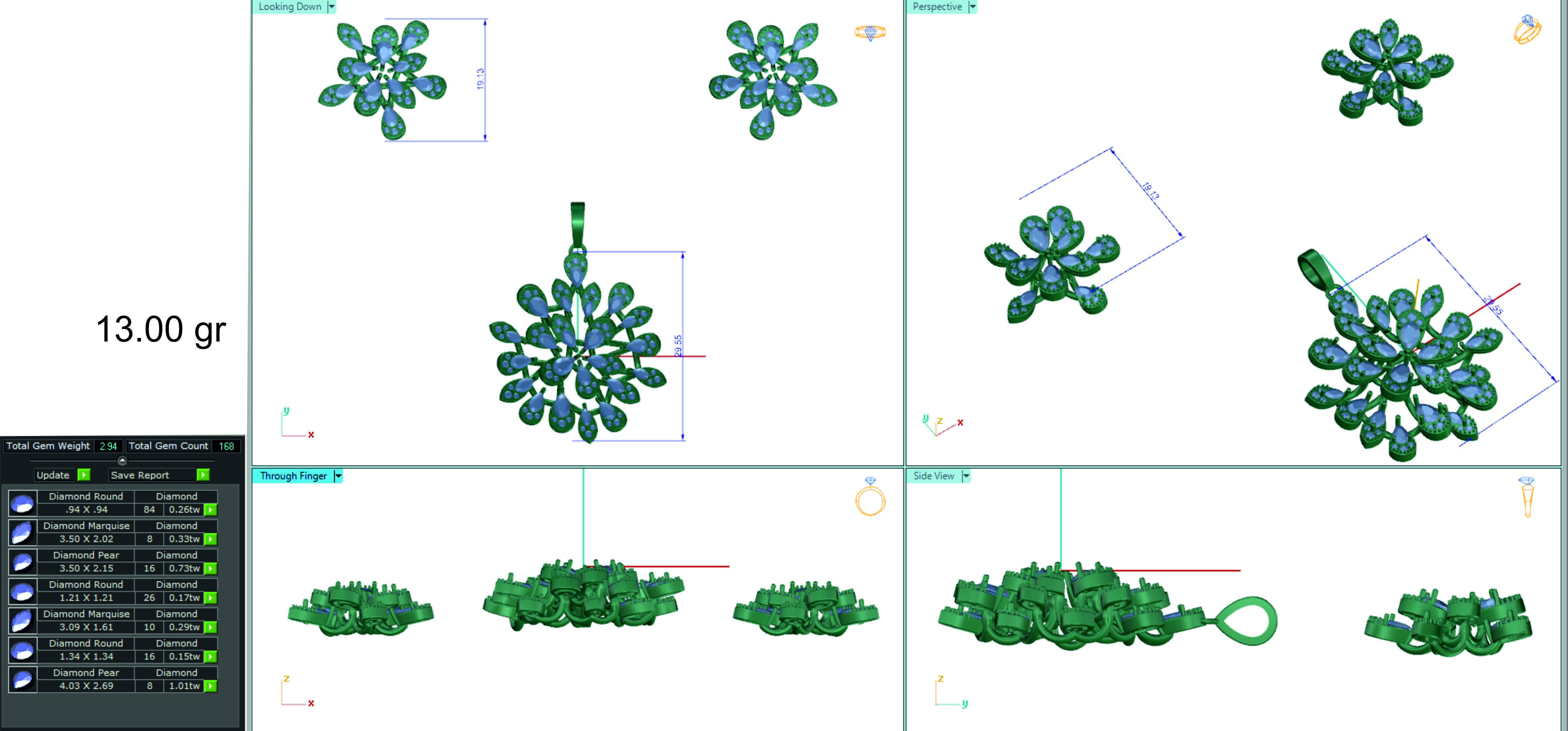 Women pendant earrings 3dm stl render detail 3D print model 3D print model_2