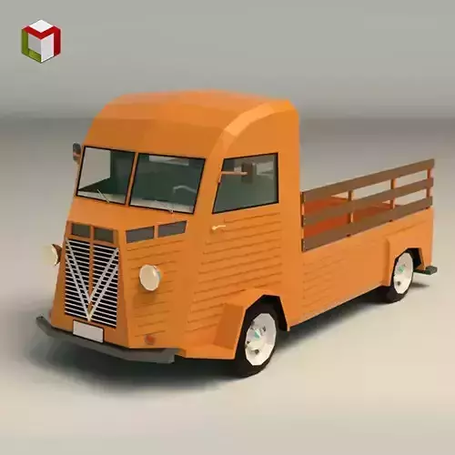 Low Poly Pickup Van 02 Low-poly 3D model