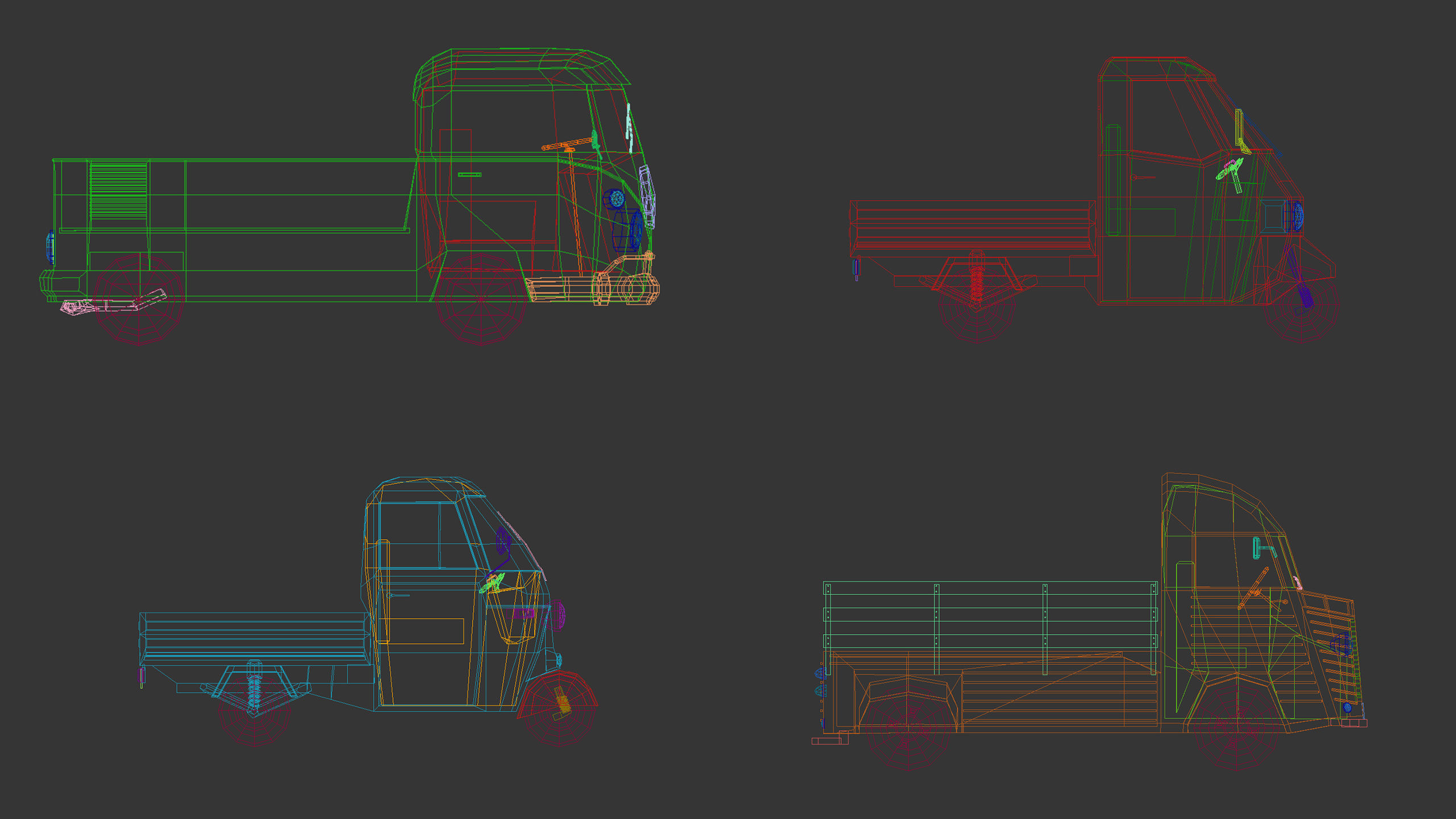 Low Poly Pickup Pack 02 3D Model Collection_17