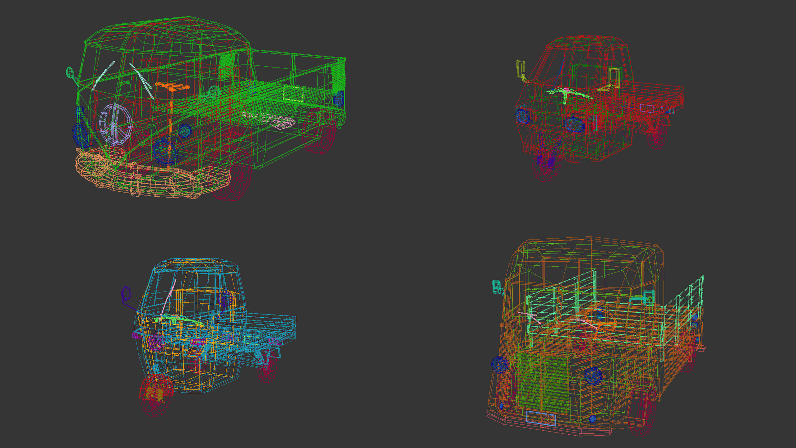 Low Poly Pickup Pack 02 3D Model Collection_15