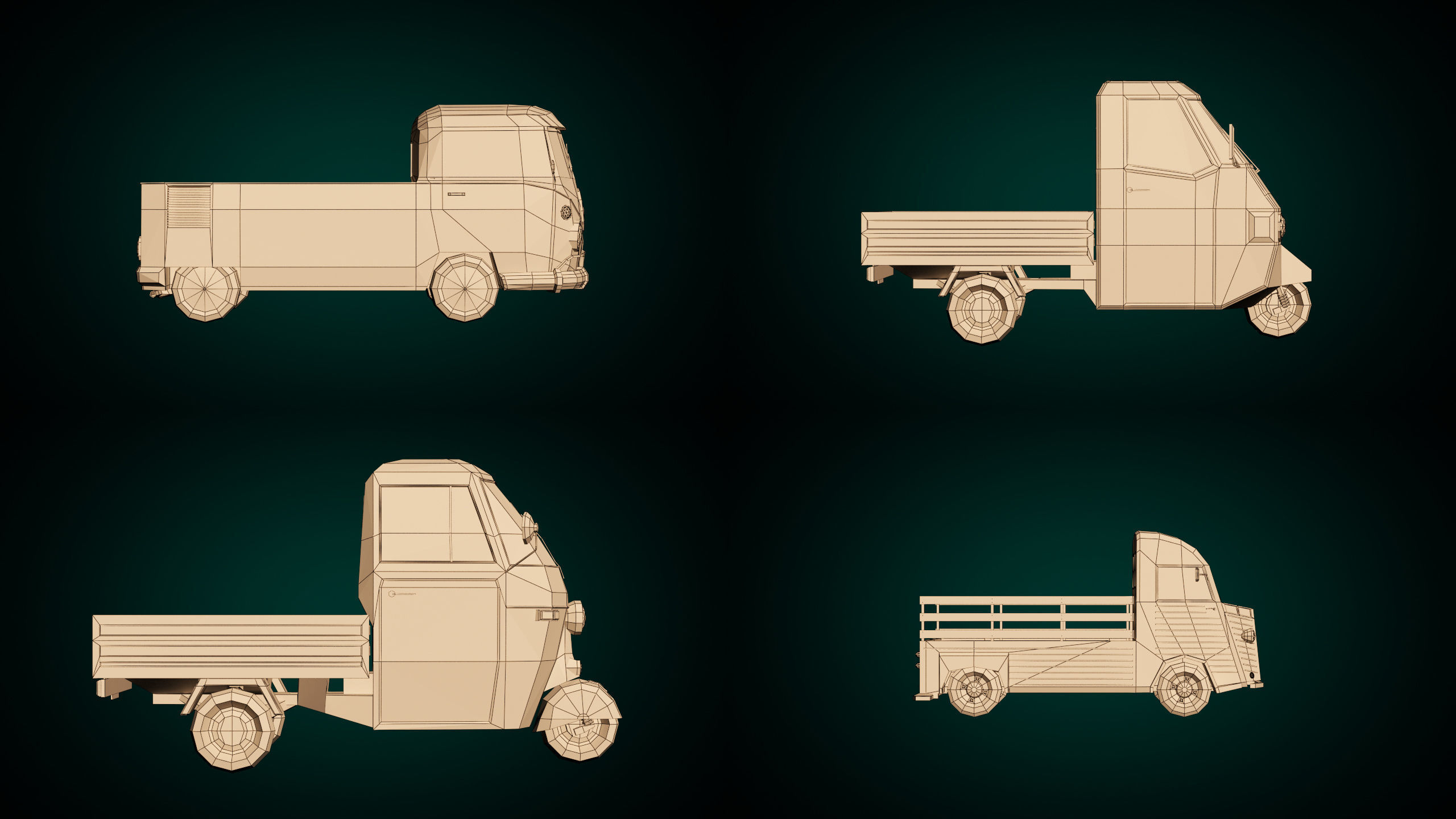 Low Poly Pickup Pack 02 3D Model Collection_12