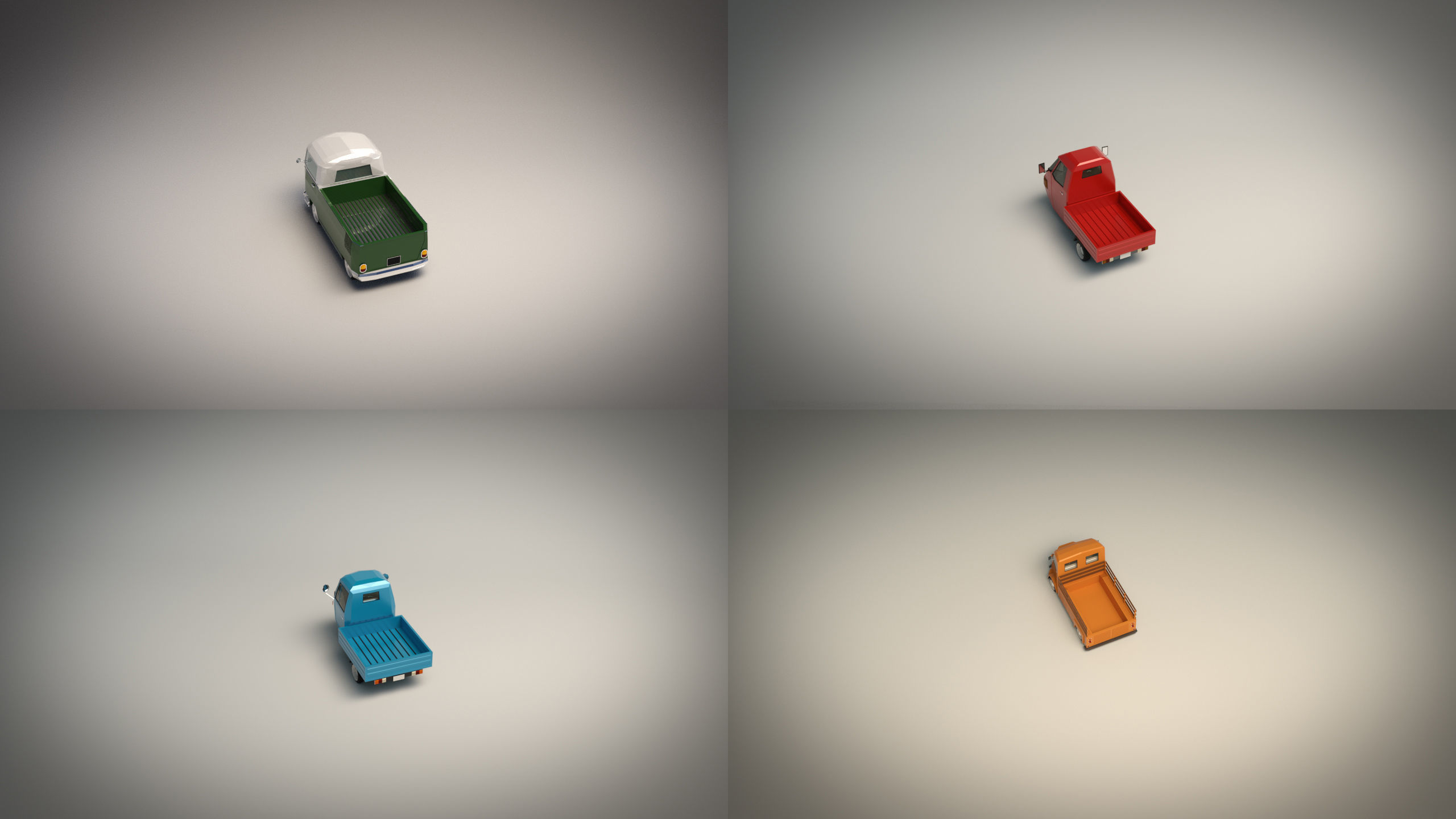 Low Poly Pickup Pack 02 3D Model Collection_6