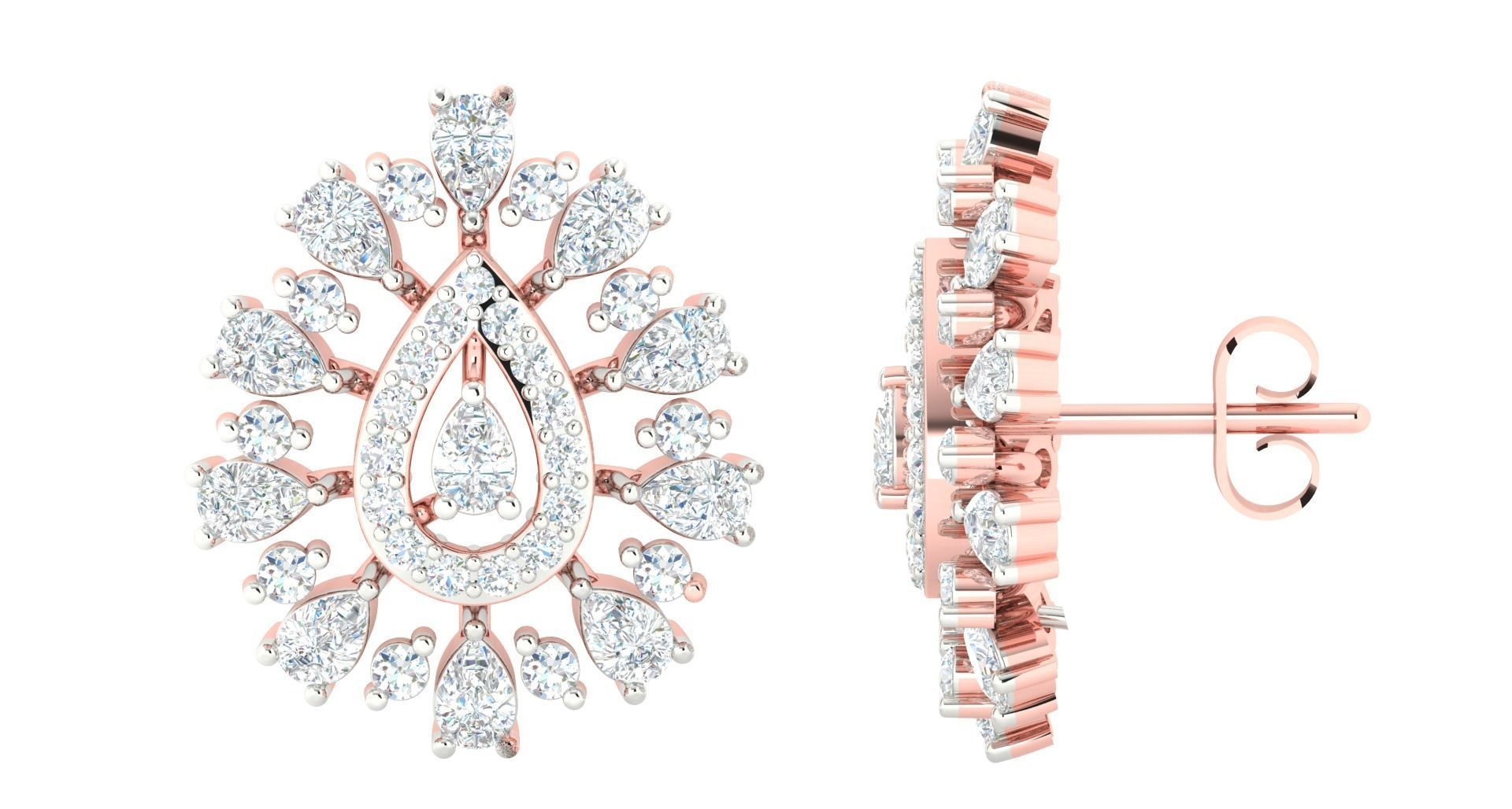 Women pendant earrings 3dm stl render detail 3D print model 3D print model_1