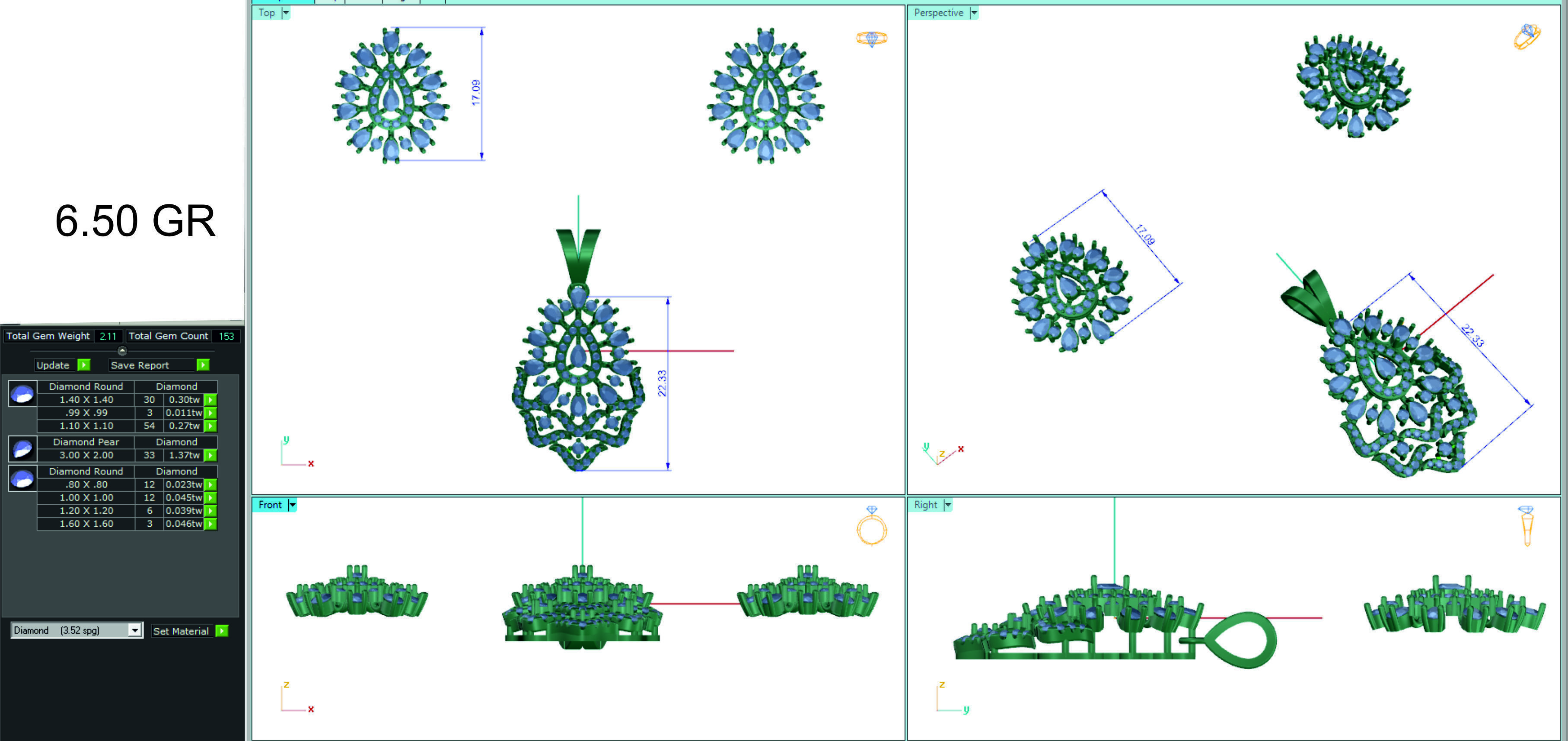 Women pendant earrings 3dm stl render detail 3D print model 3D print model_2