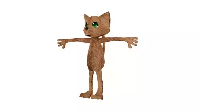 cat cartoon low poly Low-poly 3D model