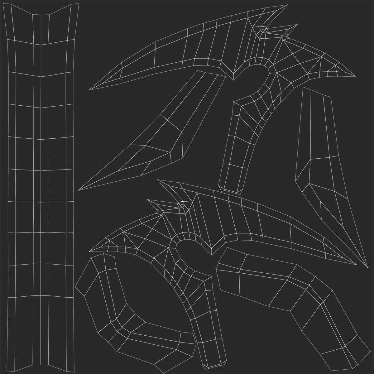 Scythe  Low-poly 3D model_5