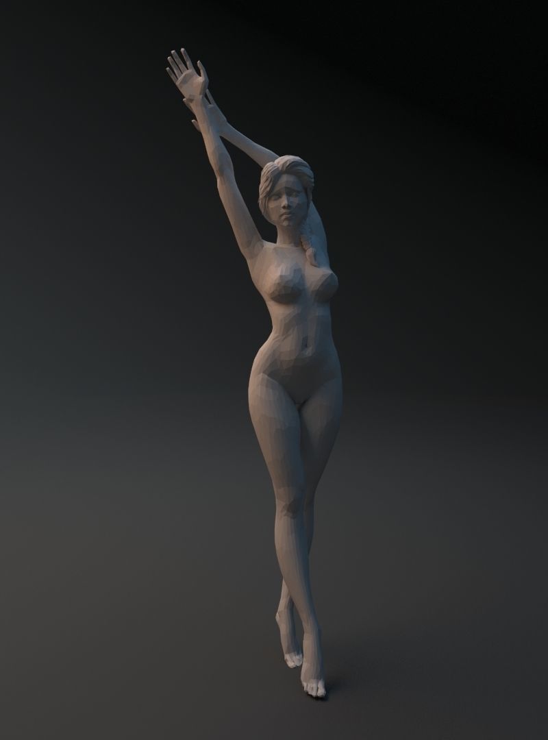Beautiful Naked Girl 3D print model_4