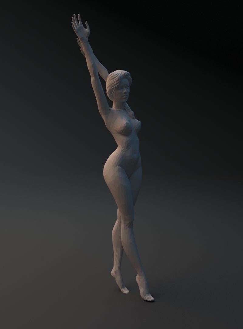 Beautiful Naked Girl 3D print model_7