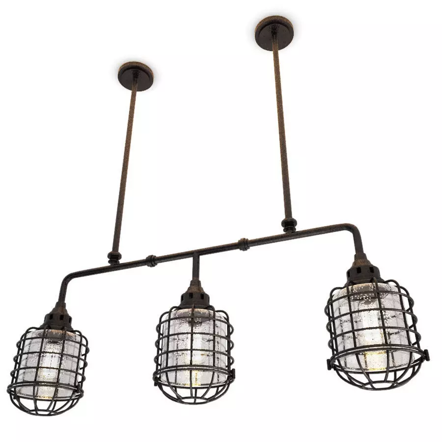 Industrial Trio Pendant Light Connell  3D model_0